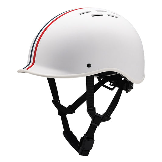 Casque vélo urbain bleu blanc rouge