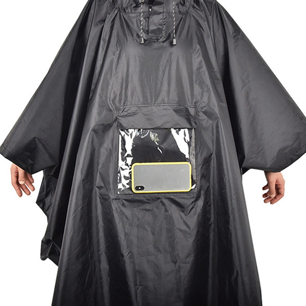 Poncho noir imperméable avec rangement téléphone Pédale Maurice