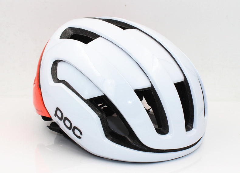 Casque vélo route design blanc et rouge Pédale Maurice