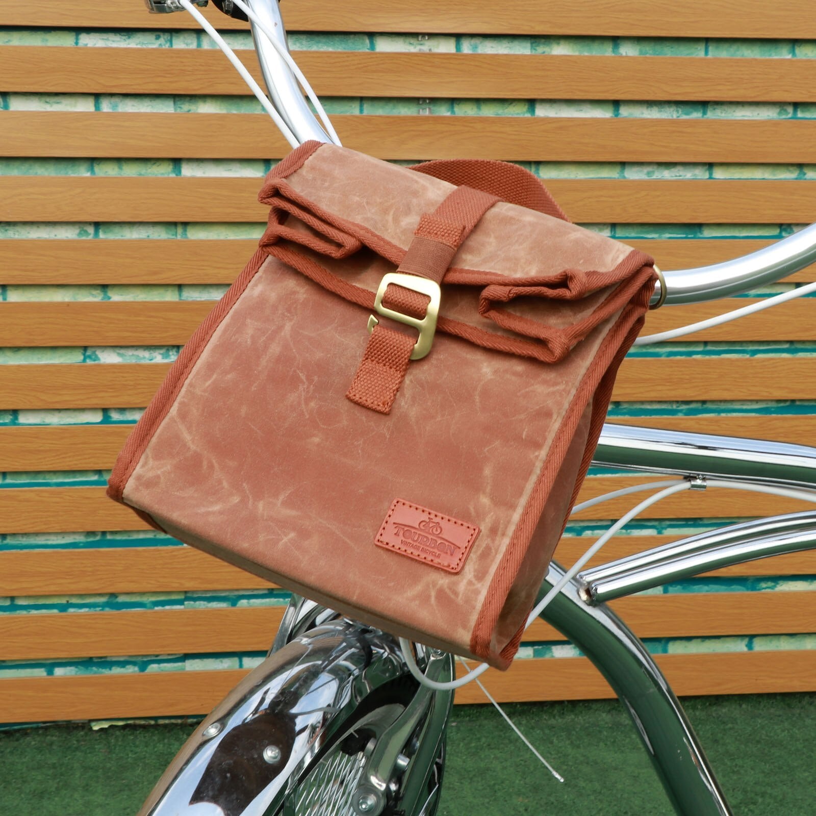 Sacoche porte bagage arrière vélo isotherme & étanche vintage Pédale Maurice