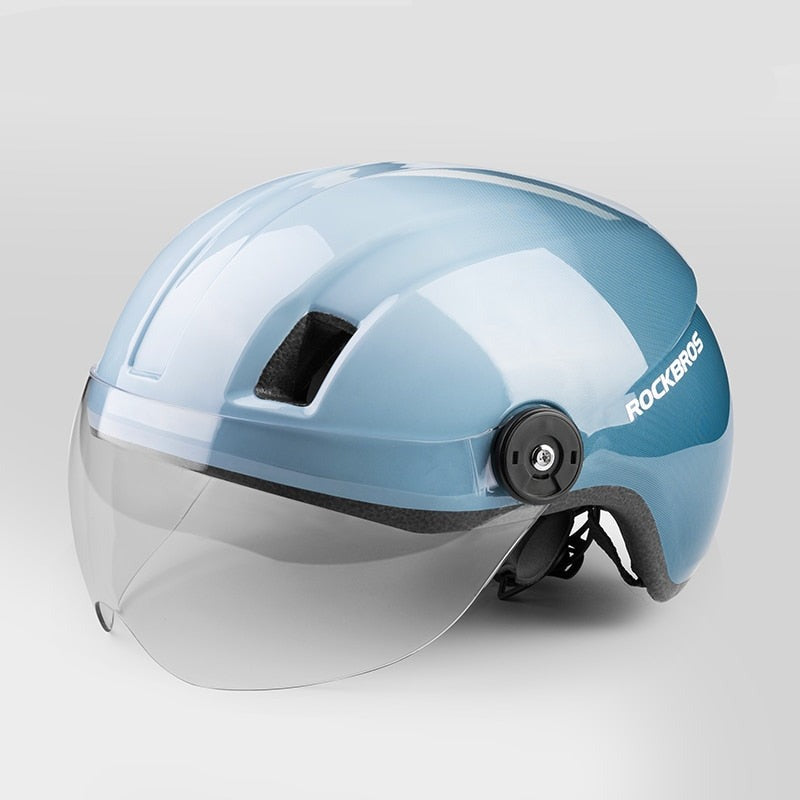 Casque vélo visière urbain bleu & noir Pédale Maurice