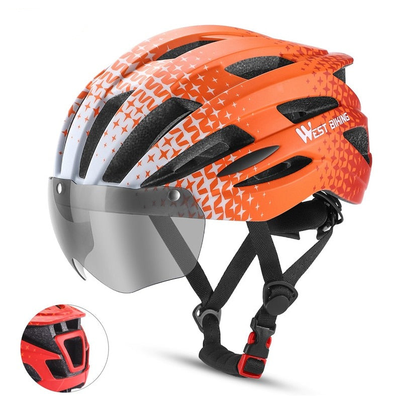 casque vélo avec visière et lumière