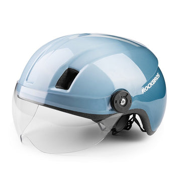 Casque vélo visière urbain bleu & noir Pédale Maurice