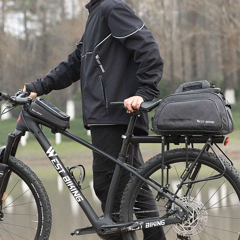 Sacoche porte bagage arrière pour vélo 10L avec support téléphone offert